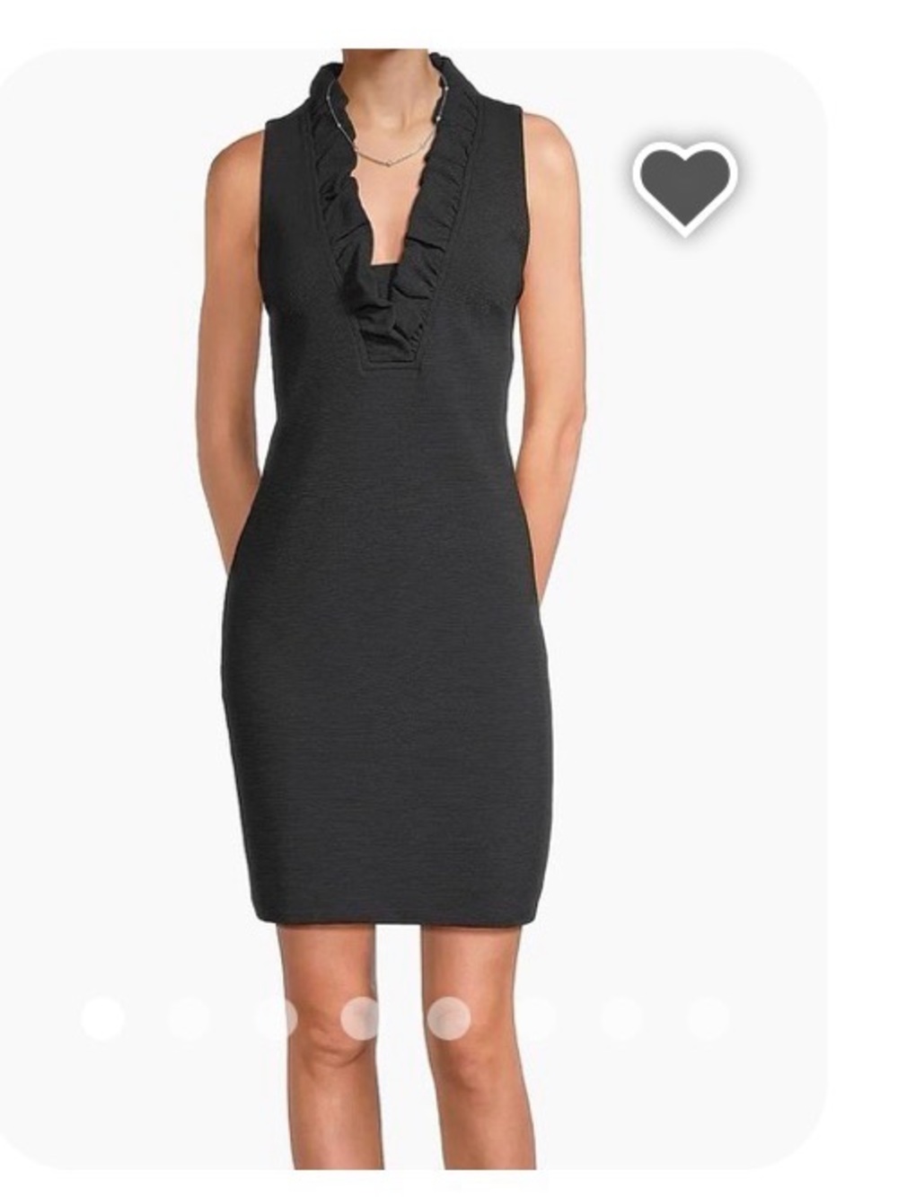 Lilly Pulitzer Black Sleeveless Ruffle V-Neck Sheath Dress
